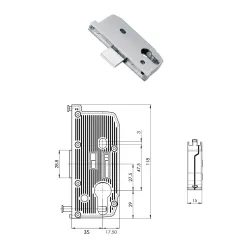 FUHR Zamek dodatkowy zasuwnicy dormas 55 mm 
