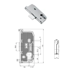 FUHR Zamek dodatkowy zasuwnicy dormas 55 mm 