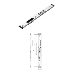 FUHR Zaczep zamka głównego - lewy 4/U25x6,5 oś 13 mm – drewno 