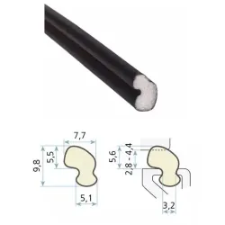 Schlegel Uszczelka okienna QL-7307 Aluplast, Rehau, Thyssen, Deceunick 300m Czarny