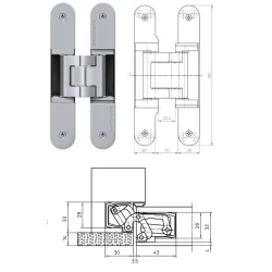 simonswerk TECTUS TE 541 3D FVZ           F1-chrom mat