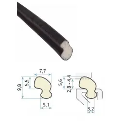 Schlegel Uszczelka okienna QL-7307 Aluplast, Rehau, Thyssen, Deceunick 25m Czarny
