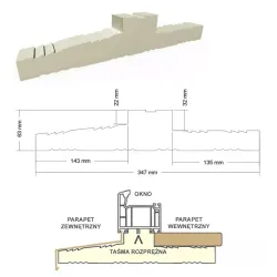 PENOSIL Ciepły parapet XPS uniwersalny 1,25 m PENOSIL Ciepły parapet XPS uniwersalny 1,25 m