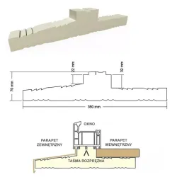 PENOSIL Ciepły parapet XPS Schuco Corona SI 82 1,25 m PENOSIL Ciepły parapet XPS Schuco Corona SI 82 1,25 m