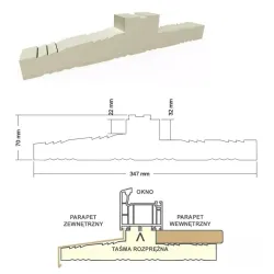 PENOSIL Ciepły parapet XPS Veka Softline 82 1,25 m 