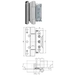 simonswerk Zawias do drzwi BAKA Protect 4010 3D FD MSTS Ocynk srebrny