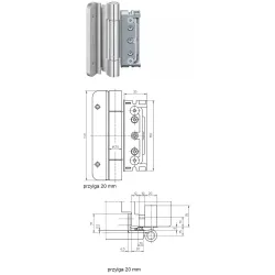 simonswerk Zawias do drzwi BAKA Protect 4030 3D FD MSTS (4-ty zawias) Ocynk srebrny