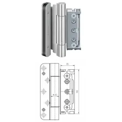 simonswerk Zawias do drzwi BAKA Protect 4010 3D FD MSTS (4-ty zawias) Ocynk srebrny