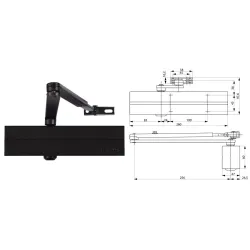 Assa Abloy Samozamykacz drzwiowy DC300 z ramieniem standardowym Czarny