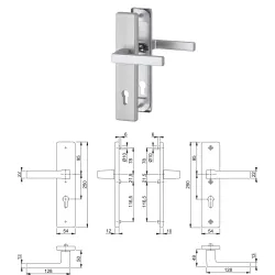 HOPPE Komplet klamek bezpiecznych Austn F31-1 aluminium kolor stali nierdzewnej mat