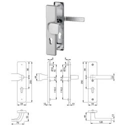 HOPPE Komplet bezpieczny gałko-klamki Austin F31-1 aluminium kolor stali nierdzewnej mat