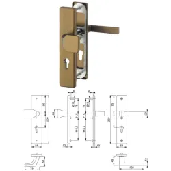 HOPPE Komplet bezpieczny gałko-klamki Austin F33-1 aluminium kolory średni brąz mat
