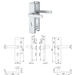 HOPPE Komplet klamek bezpiecznych Austn F1 aluminium