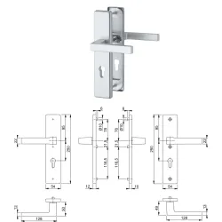 HOPPE Komplet klamek bezpiecznych Austn F1 aluminium