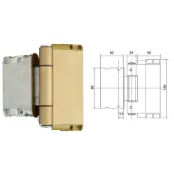 SFS Zawias do drzwi zewnętrznych Easy 3D Złoto stare
