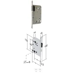Bonaiti Zamek magnetyczny B-TWIN WC Chrom polerowany