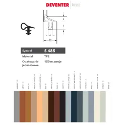 Deventer Uszczelka S 485 (2x75m) 150m K0  Brąz rustykalny