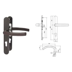 FKS Klamka drzwiowa 35A/2200 na szyldzie PZ92 mm Brązowy
