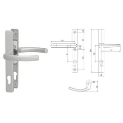 FKS Klamka drzwiowa 32/2200 na szyldzie PZ Biel/stal