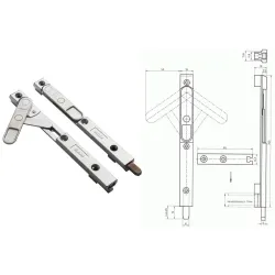 Siegenia Aubi  Rygiel nr 8032 KFV 19x200 mm  Ocynk srebrny