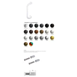 Wala  Pochwyt jednostronny M2 aluminiowy fi 30 mm, x = 300 mm + Mocowanie jednostronne MUFA do drewna   BIAŁY 9016
