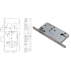 Siegenia Aubi  Zamek magnetyczny do drzwi wewnętrznych 116 PZ 18/55/72 Stal szlachetna