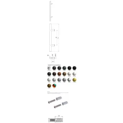 Wala  Pochwyt jednostronny P45/P10 aluminiowy, fi 30 mm, 380/580 mm + Mocowanie jednostronne MUFA do drewna BIAŁY 9016