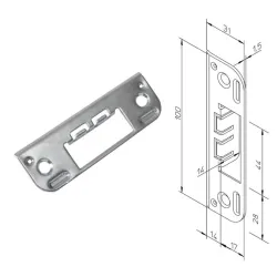Assa Abloy Zaczep płaski do zamka 2014, 2018 Ocynk srebrny Assa Abloy Zaczep płaski do zamka 2014, 2018 Ocynk srebrny