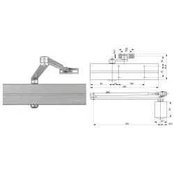 Assa Abloy Samozamykacz drzwiowy DC300 z ramieniem standardowym Srebrny