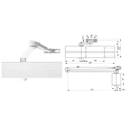 Assa Abloy Samozamykacz drzwiowy DC300 z ramieniem standardowym Biały