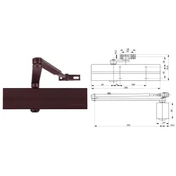 Assa Abloy Samozamykacz drzwiowy DC300 z ramieniem standardowym Brązowy