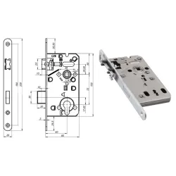 LOB Zamek do drzwi wewnętrznych Z7504 BB Srebrny