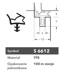Deventer Uszczelka S 6612 (2x50m) 100m K0  Beżowo-szary
