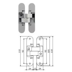 Hafele Zawias niewidoczny Anselmi Istar 505 chrom aluminium Hafele Zawias niewidoczny Anselmi Istar 505 chrom aluminium