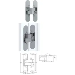 Hafele Zawias niewidoczny Anselmi Istar 506 chrom aluminium Hafele Zawias niewidoczny Anselmi Istar 506 chrom aluminium