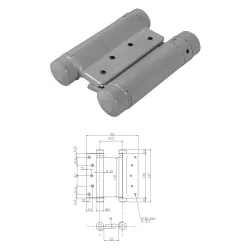 UE ZAWIAS WAHADŁOWY LAKIEROWANY 125mm Szary