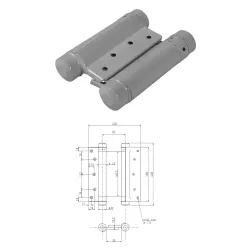 UE ZAWIAS WAHADŁOWY LAKIEROWANY 200mm Szary