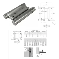 UE ZAWIAS WAHADŁOWY 175mm Stal nierdzewna
