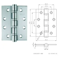 NOVET ZAWIAS SPLATANY 102x76mm 3 szt. Stal nierdzewna NOVET ZAWIAS SPLATANY 102x76mm 3 szt. Stal nierdzewna