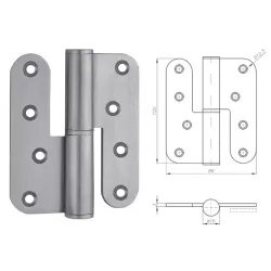 NOVET ZAWIAS ROZŁĄCZNY ZAOKRAGLONY 100x86mm PRAWY 3 szt. Stal nierdzewna NOVET ZAWIAS ROZŁĄCZNY ZAOKRAGLONY 100x86mm PRAWY 3 szt. Stal nierdzewna