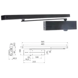 Assa Abloy Samozamykacz Assa Abloy DC135 z szyną ślizgową Czarny 9005 Assa Abloy Samozamykacz Assa Abloy DC135 z szyną ślizgową Czarny 9005