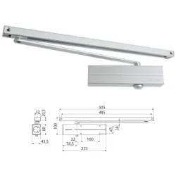 Assa Abloy Samozamykacz Assa Abloy DC135 z szyną ślizgową Srebrny EV1 Assa Abloy Samozamykacz Assa Abloy DC135 z szyną ślizgową Srebrny EV1
