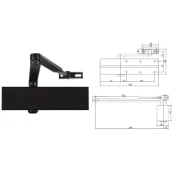 Assa Abloy Samozamykacz drzwiowy DC140 z ramieniem Czarny