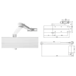 Assa Abloy Samozamykacz drzwiowy DC140 z ramieniem Biały