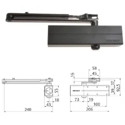 Assa Abloy Samozamykacz Assa Abloy DC140 z ramieniem Czarny 9005
