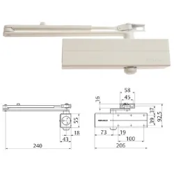 Assa Abloy Samozamykacz Assa Abloy DC140 z ramieniem Biały 9016