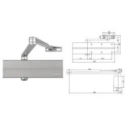 Assa Abloy Samozamykacz drzwiowy DC140 z ramieniem Srebrny