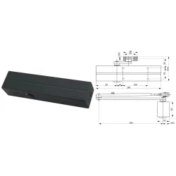 Assa Abloy Samozamykacz drzwiowy DC300 bez ramienia Czarny Assa Abloy Samozamykacz drzwiowy DC300 bez ramienia Czarny