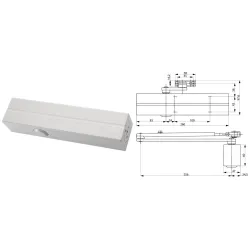 Assa Abloy Samozamykacz drzwiowy DC300 bez ramienia Biały Assa Abloy Samozamykacz drzwiowy DC300 bez ramienia Biały