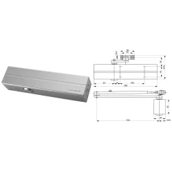 Assa Abloy Samozamykacz drzwiowy DC300 bez ramienia Srebrny Assa Abloy Samozamykacz drzwiowy DC300 bez ramienia Srebrny